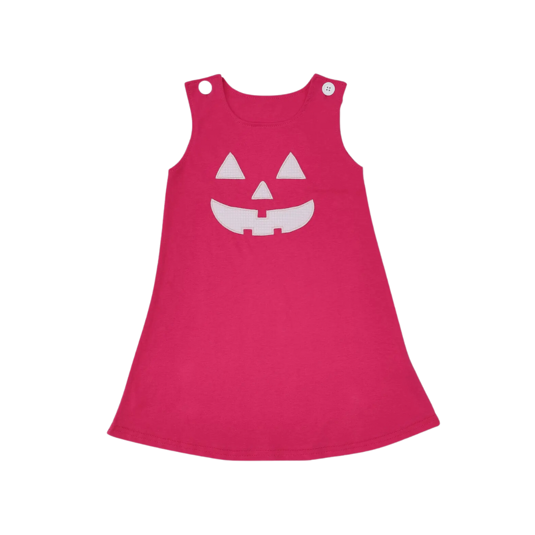 Pink Jack-O-Lantern Appliqué Dress