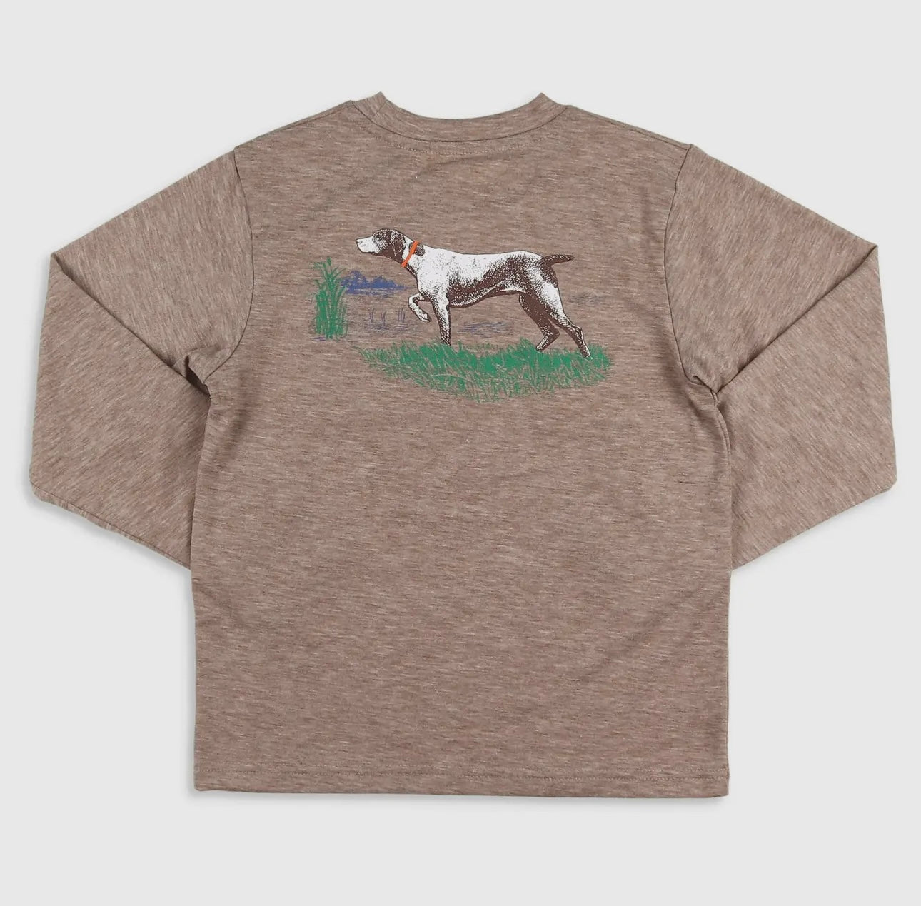 Brown Pointer Dog Pocket Long Sleeve Tee