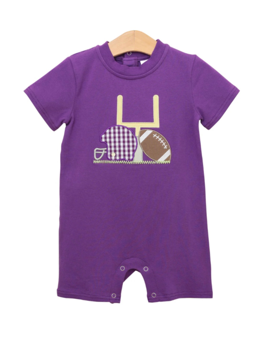 Purple Football Appliqué Romper