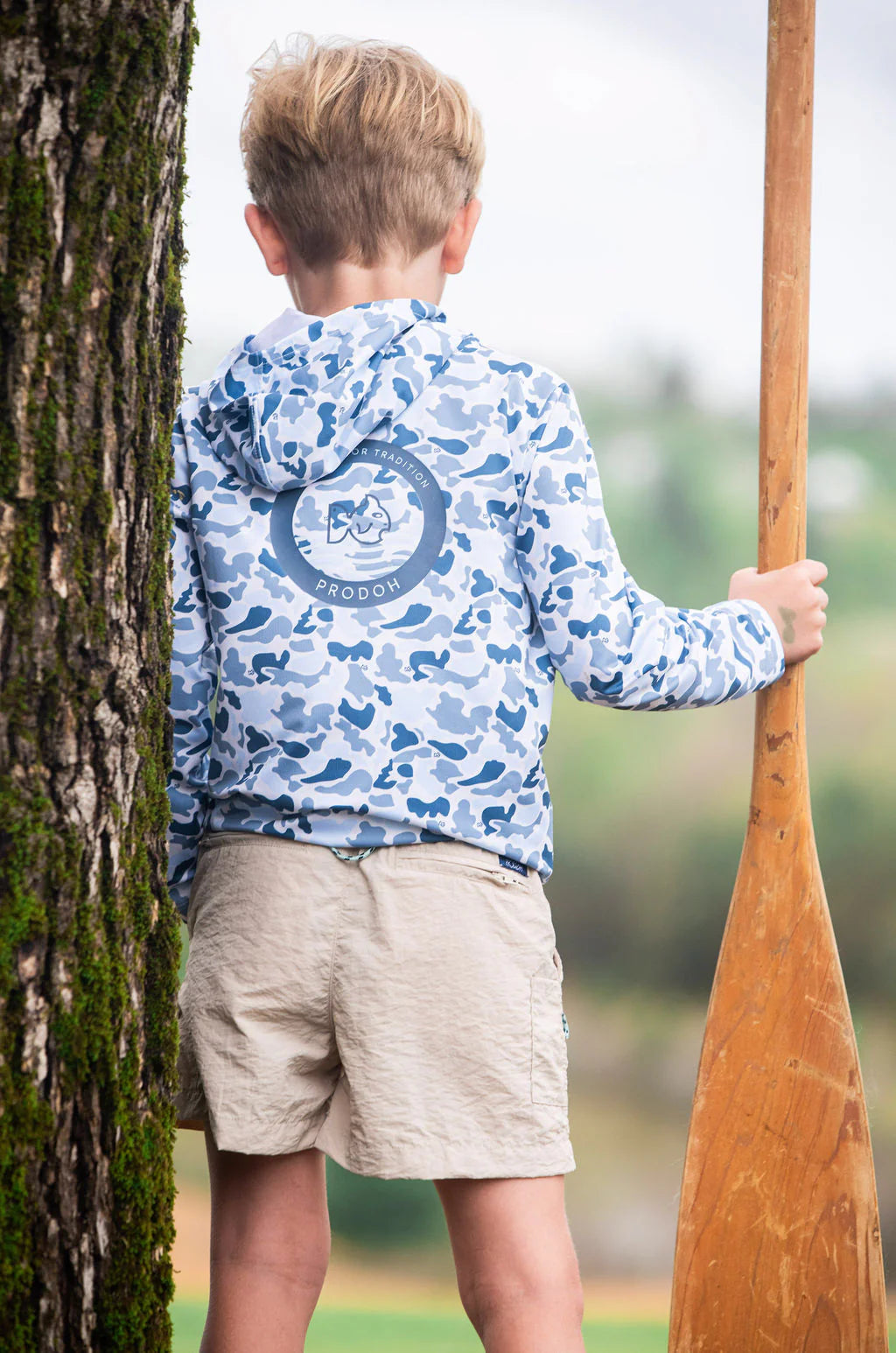 Performance Hoodie Tee - Blue Break Point Camo