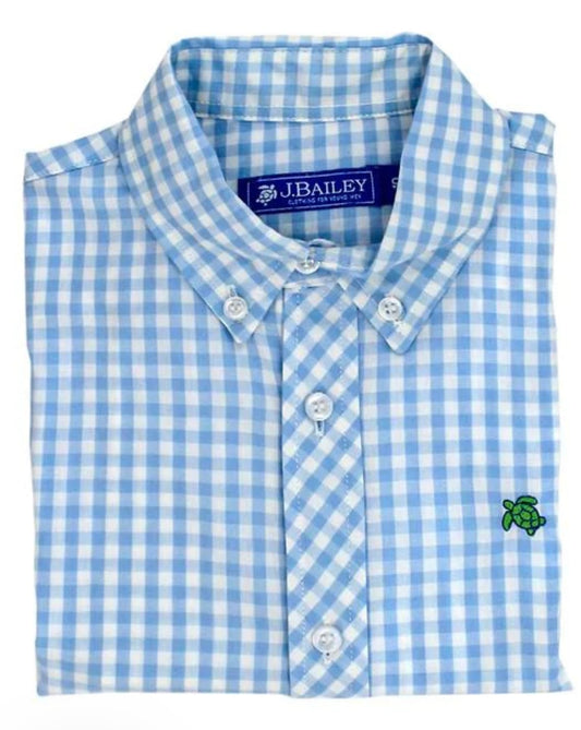 Bailey Boys Blue Gingham Button Down