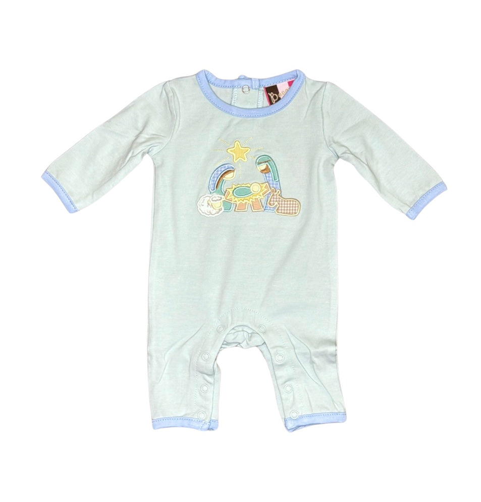 Mint Nativity Appliqué Romper
