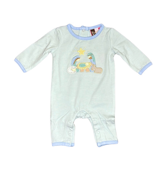 Mint Nativity Appliqué Romper
