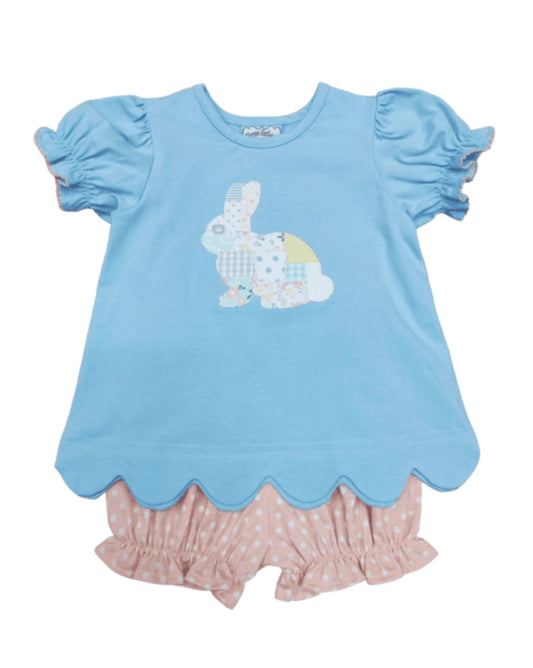 Patchwork Appliqué Bunny Bloomer Set