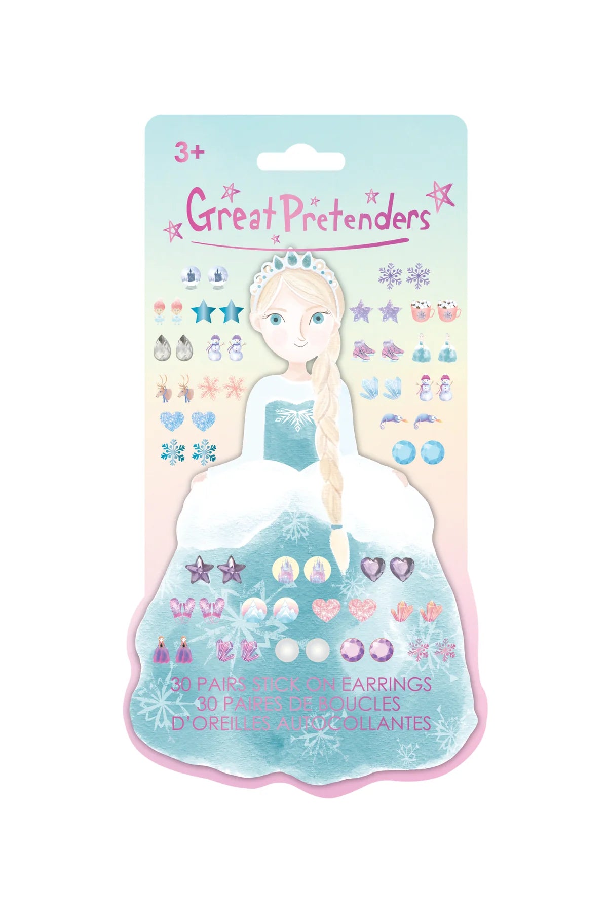 Frosty Sister Stick-On Earrings – 30 Pairs