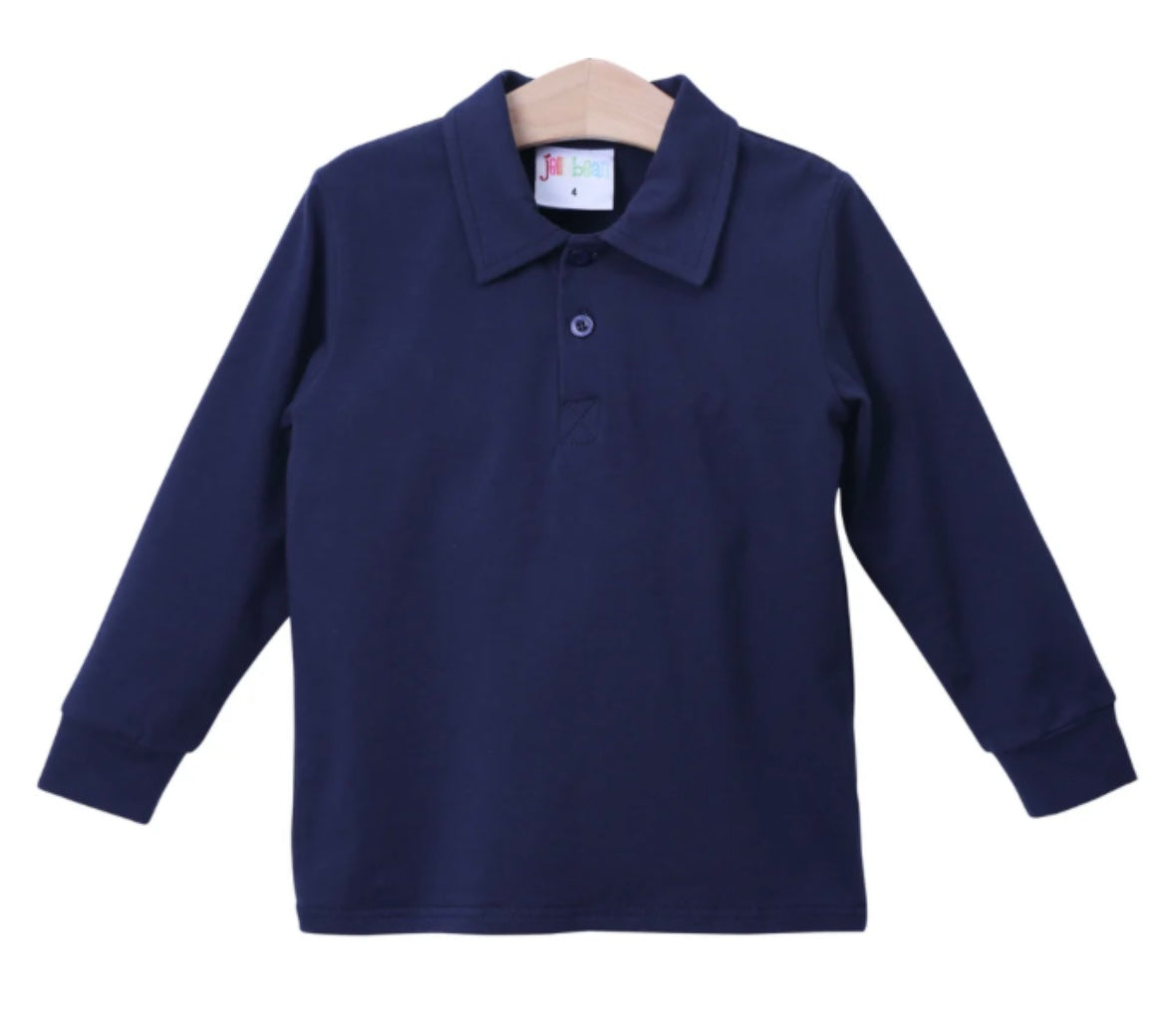 Navy Long Sleeve Polo