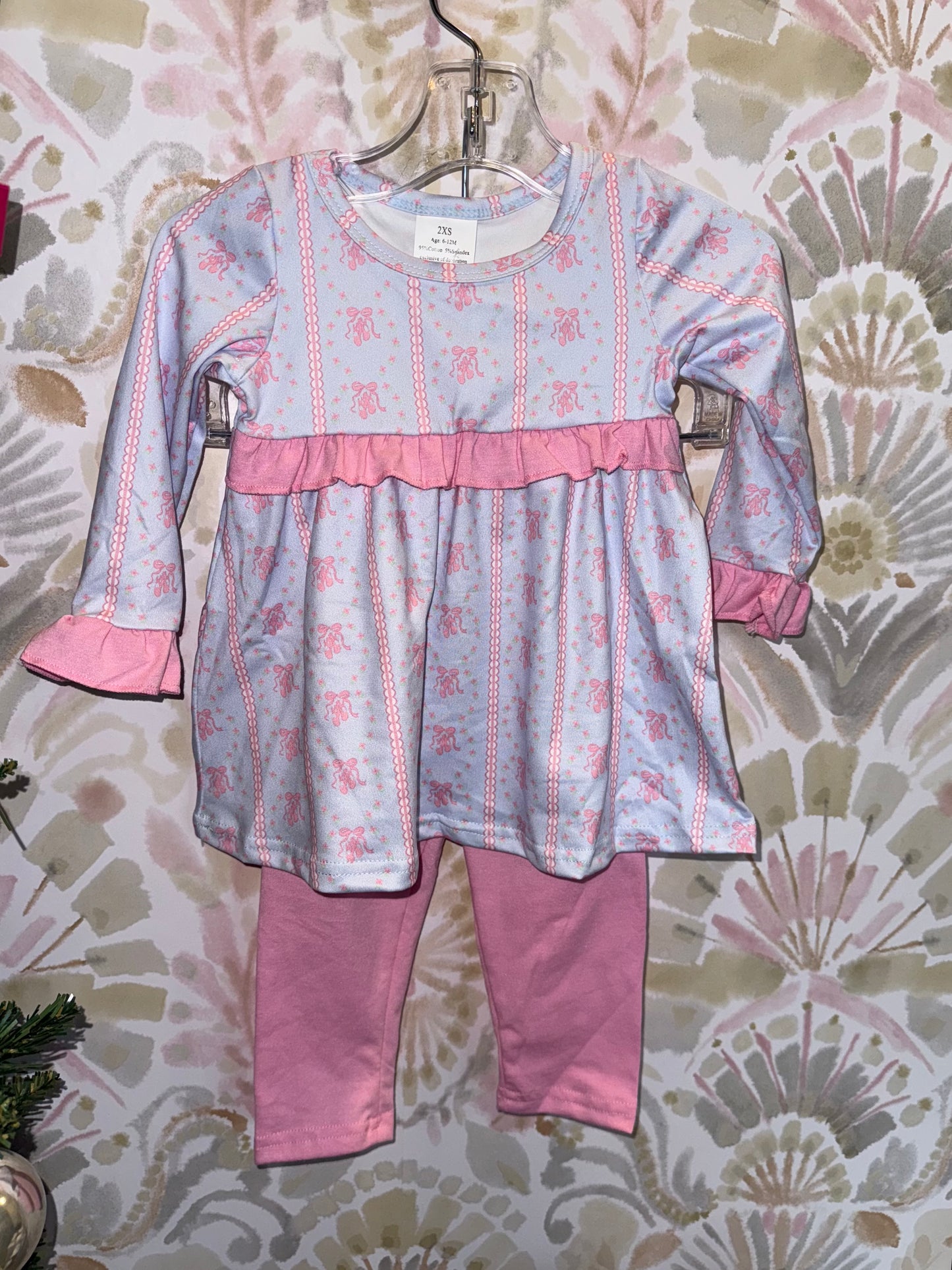 Light Purple Ballet Shoes Tunic & Legging Set