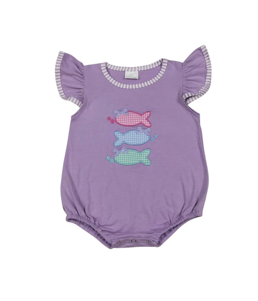 Purple Fish Appliqué Bubble