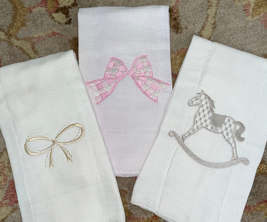 Embroidered Burp Cloths