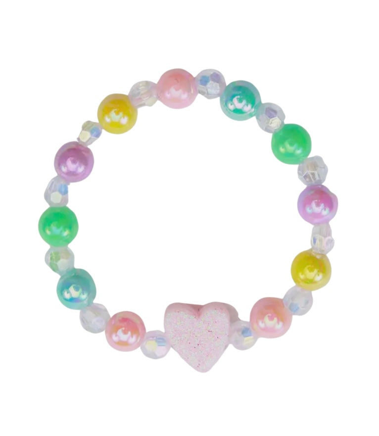 Pastel Glitter Heart Bracelet