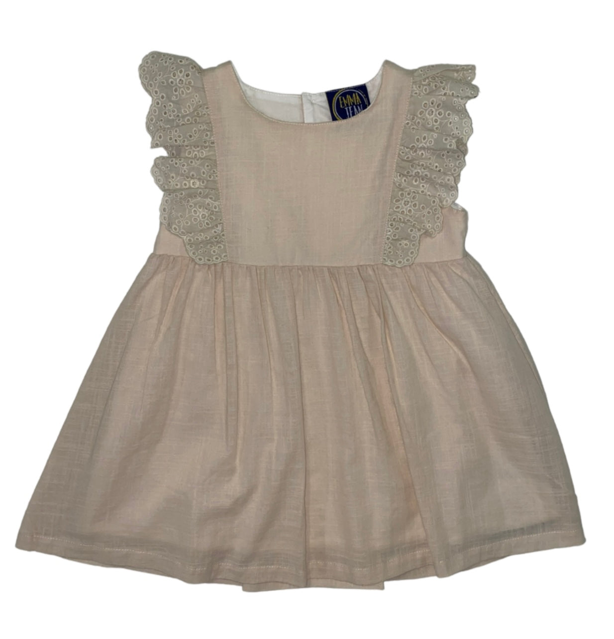 Cream Eyelet Ruffle Dress