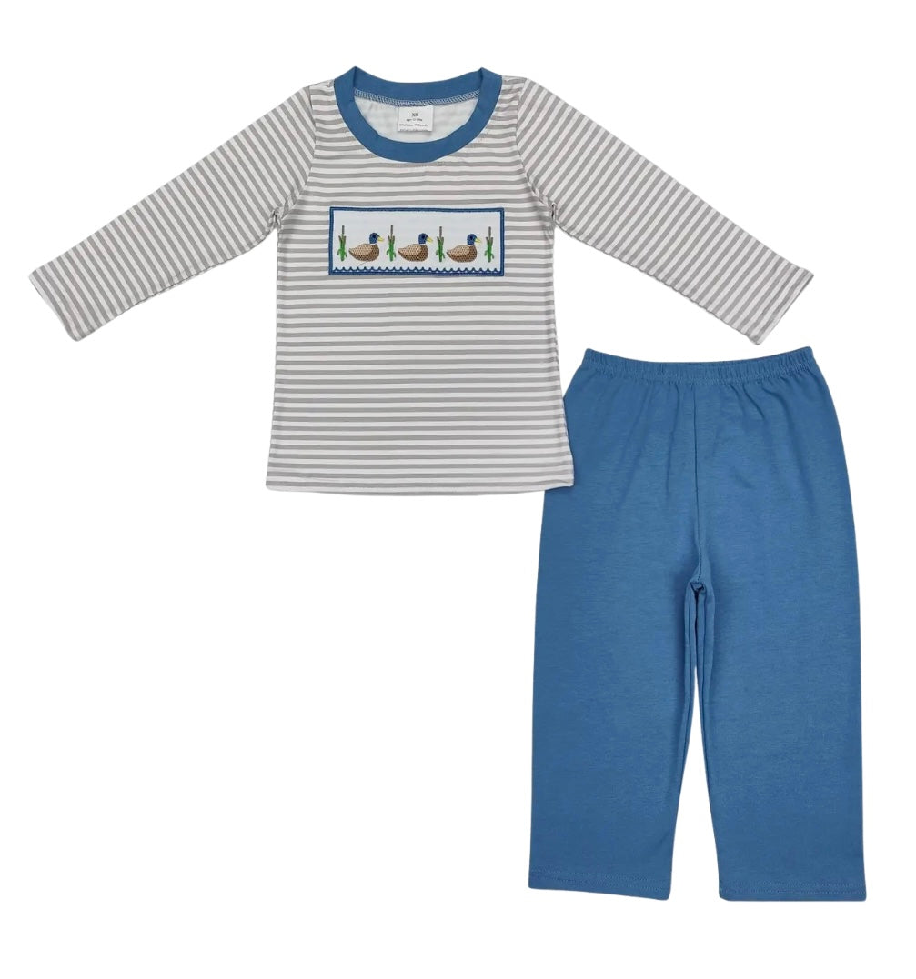 Embroidered Duck Trio Pant Set