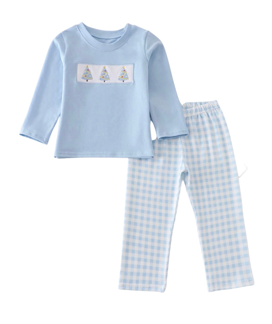 Blue Tree Trio Embroidered Pant Set