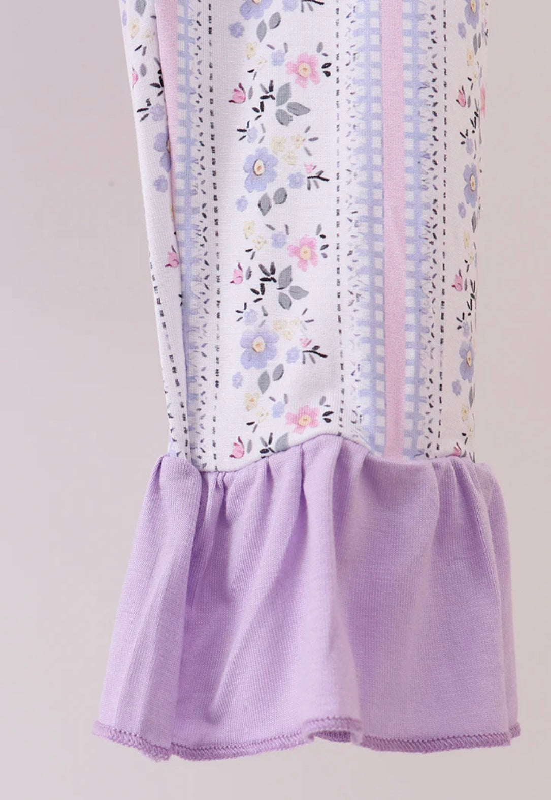Lavender Floral Ruffle Pajamas