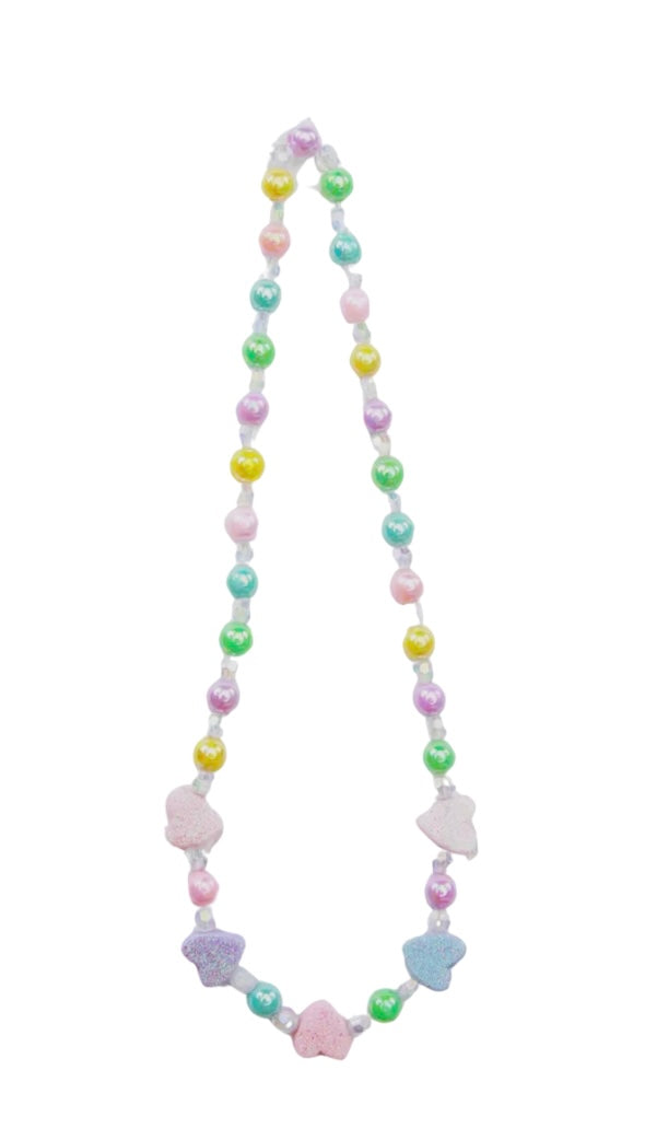 Pastel Glitter Heart Necklace