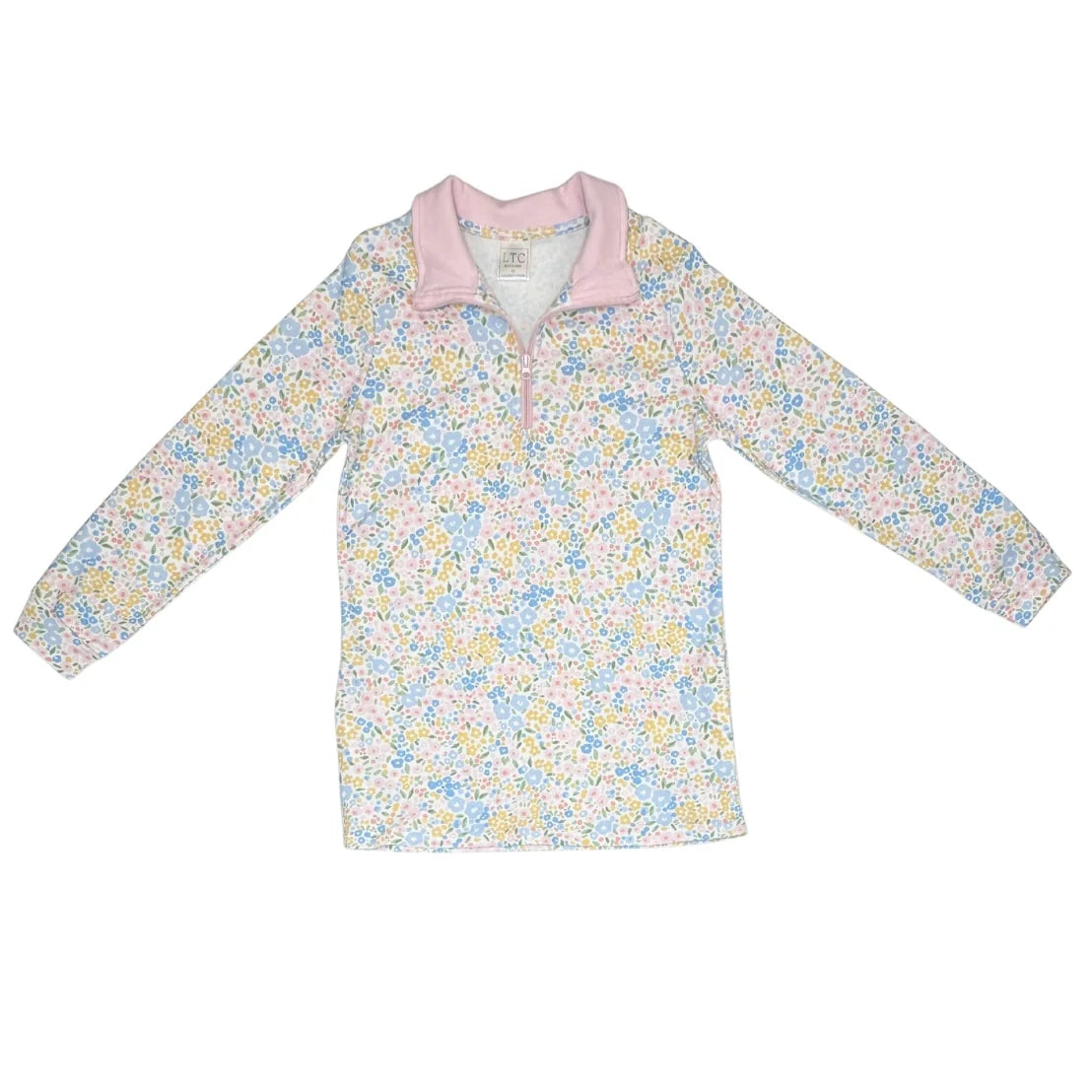 Girls Floral Pullover Top in Multicolor Floral Print