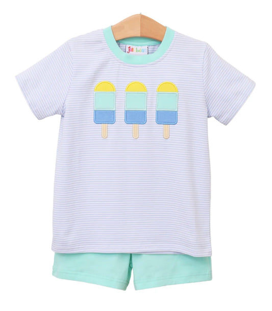 Popsicle Appliqué Shorts Set