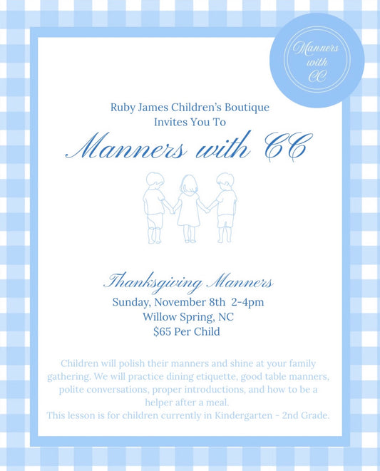 K–2 Thanksgiving Manners Class – November 8