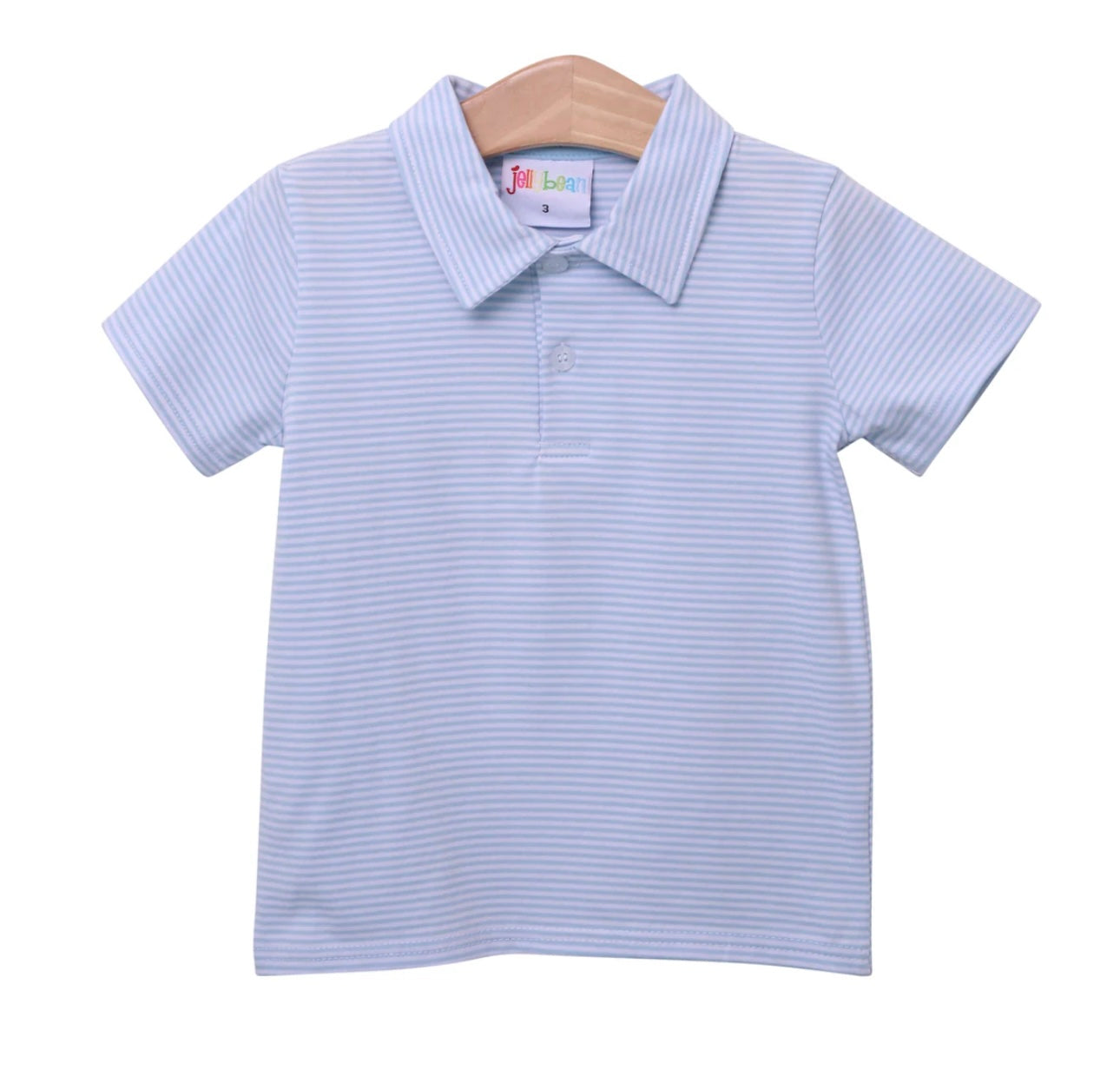 Light Blue Striped Polo