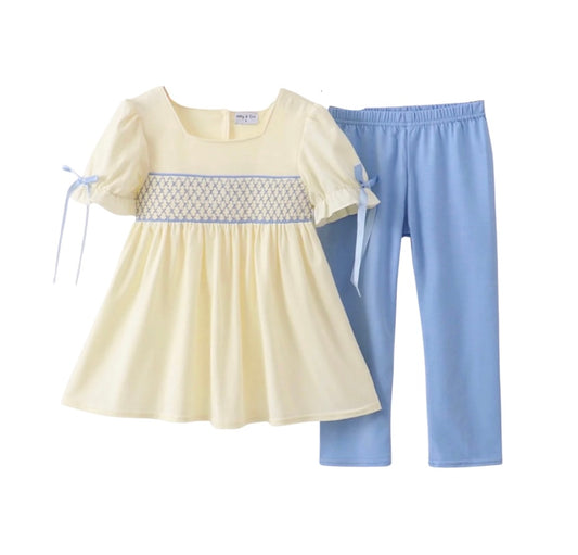 Smocked Bow Pant Set