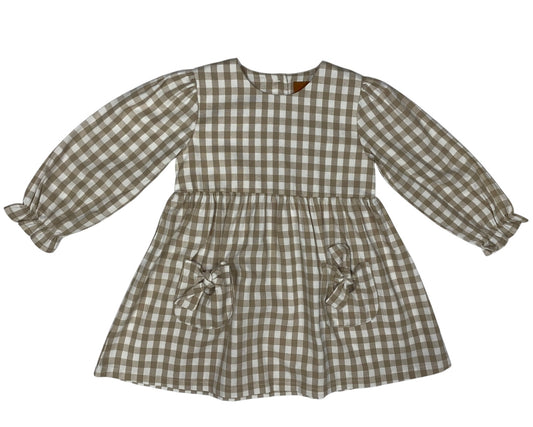 Jordyn Dress - Khaki Gingham