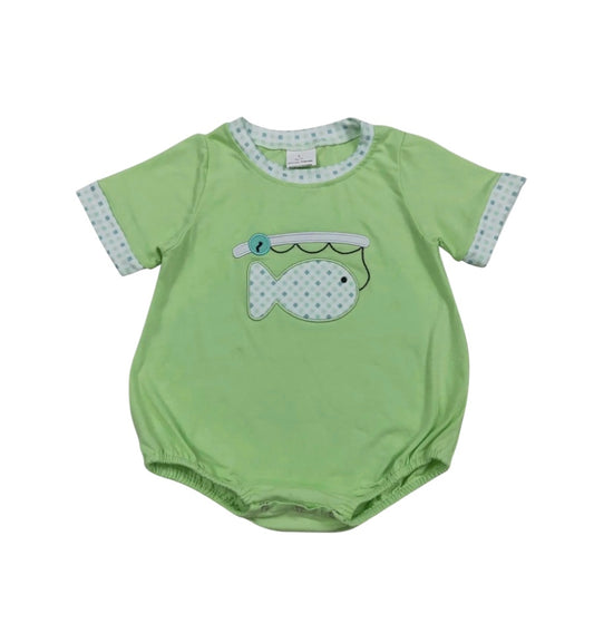 Green Fish Appliqué Bubble