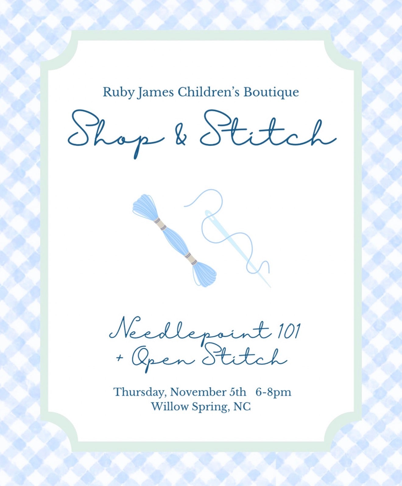 Shop and Stitch: November 5: Open Stitch