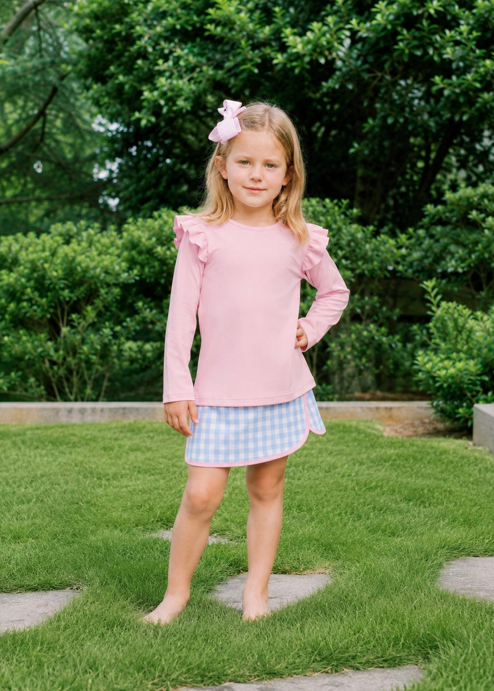 Eliza Set in Blue Gingham