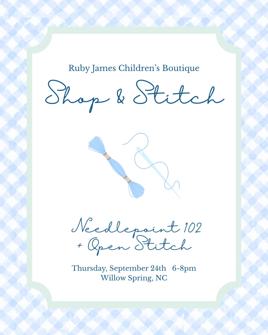 Shop and Stitch: September 24: Open Stitch
