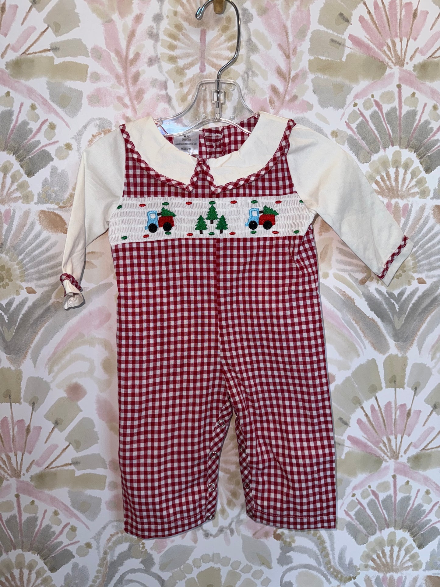 Christmas Truck Smocked Romper (One Piece)