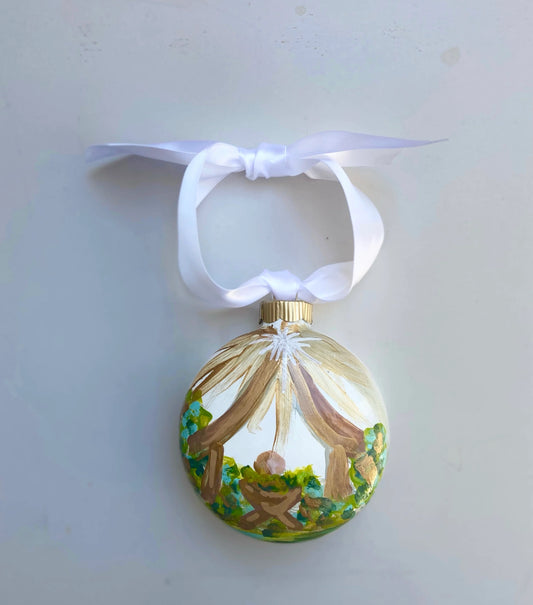 Baby Jesus Glass Disc Ornament