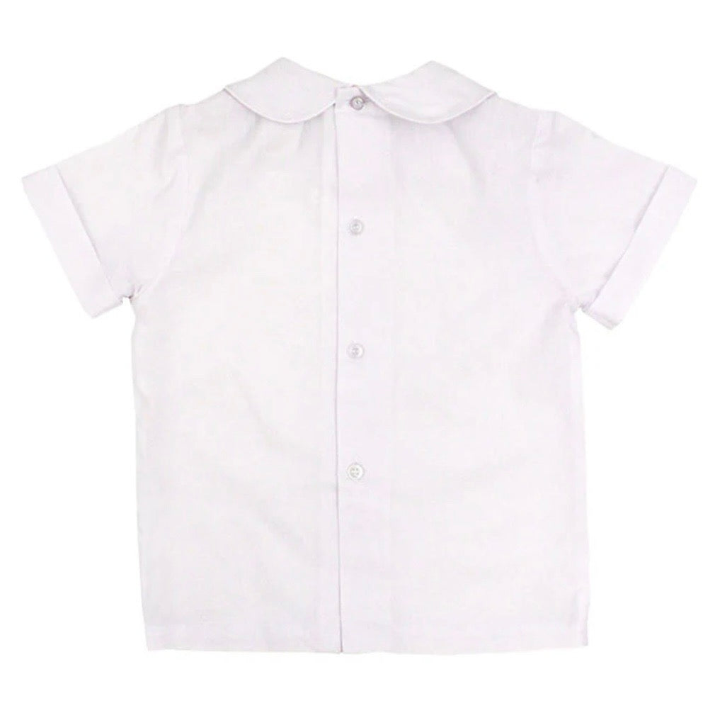Bailey Boy’s White Button Back Piped Top