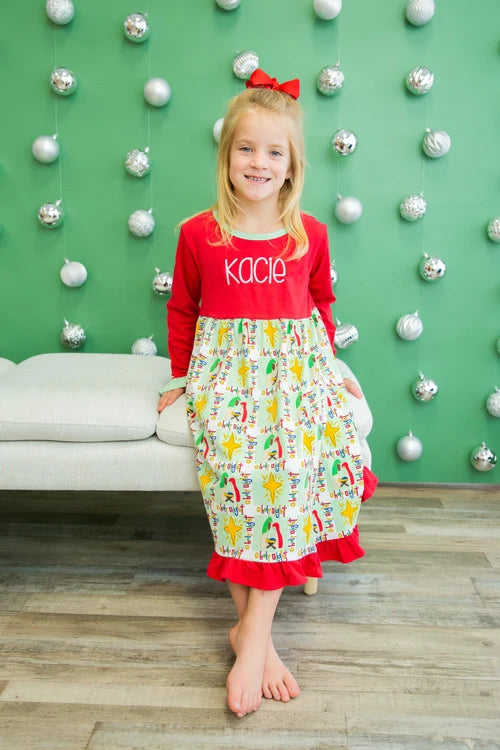 LTC Girls O Holy Night Long Sleeve Dress – Girls' Christmas Dress