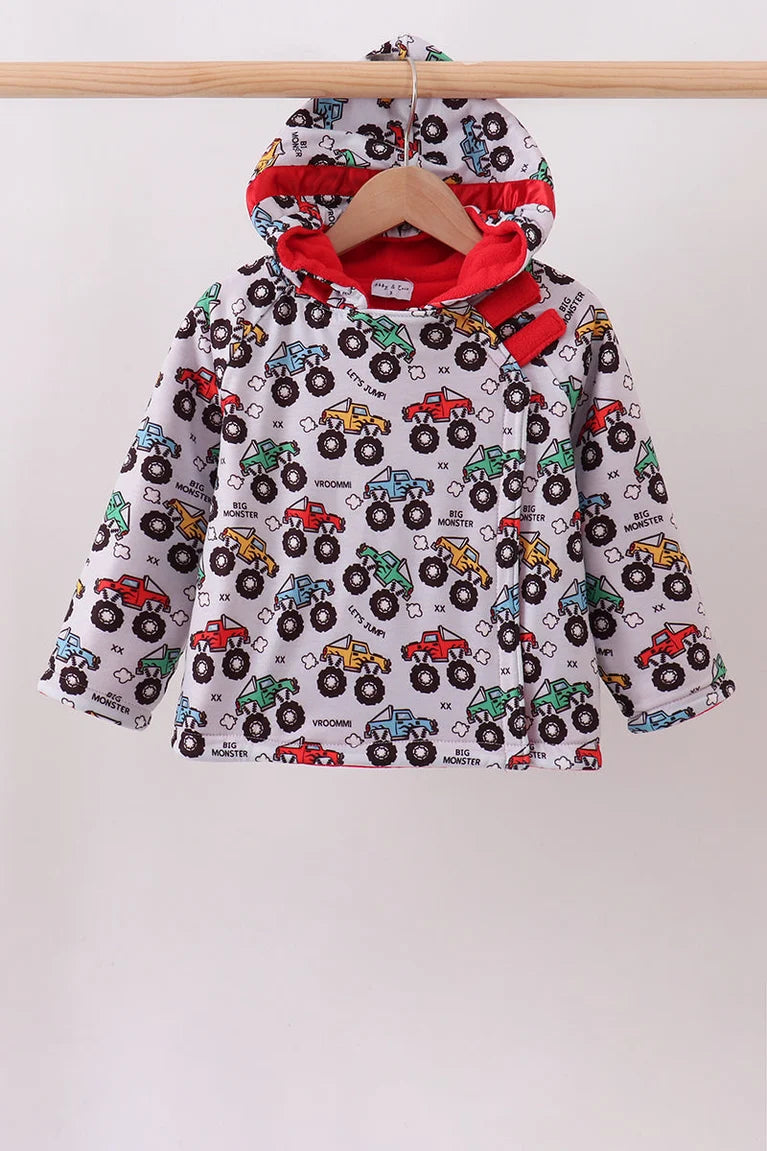 Boys Monster Truck Fleece Hooded Jacket