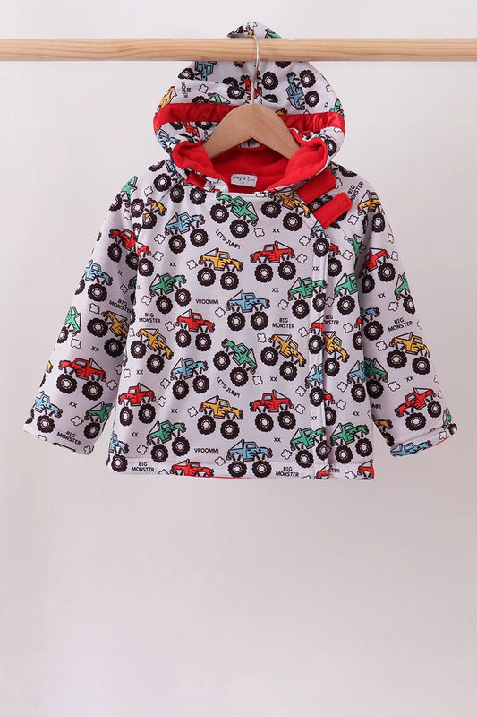 Boys Monster Truck Fleece Hooded Jacket