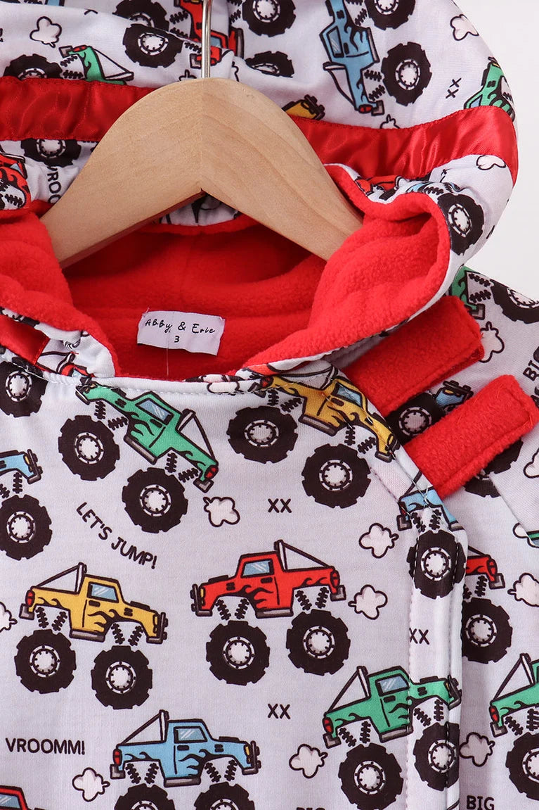 Boys Monster Truck Fleece Hooded Jacket