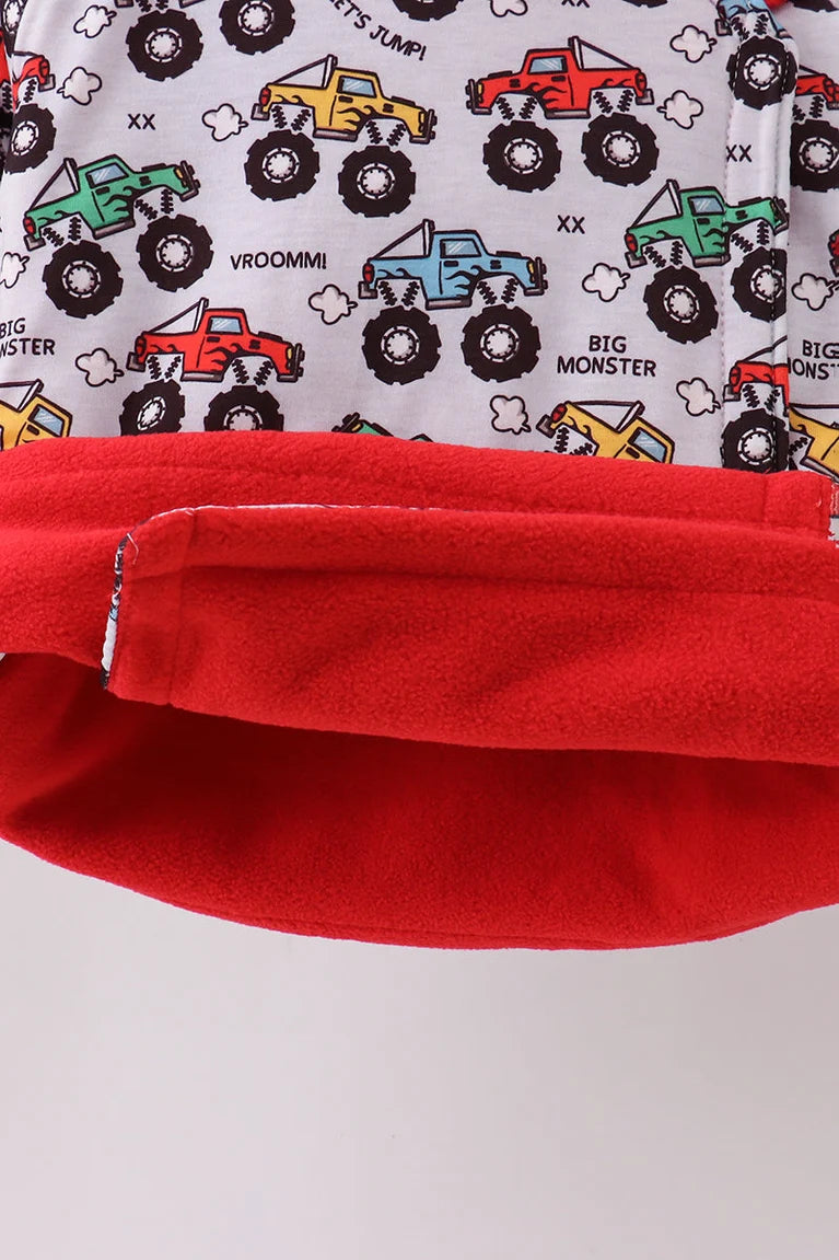 Boys Monster Truck Fleece Hooded Jacket