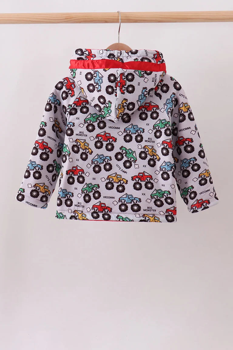 Boys Monster Truck Fleece Hooded Jacket