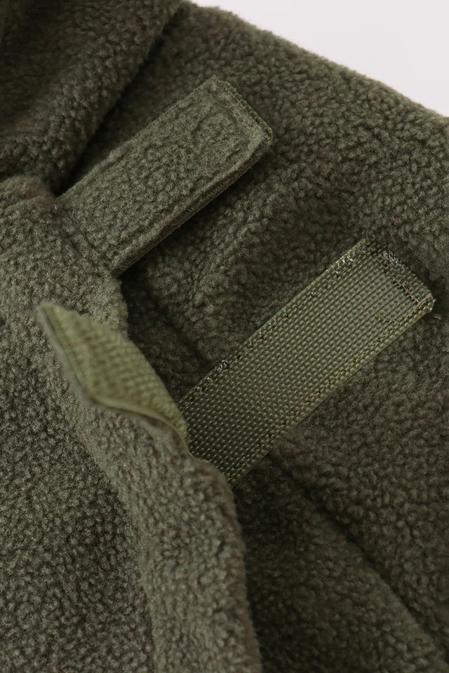 Boys Olive Green Fleece Hooded Jacket