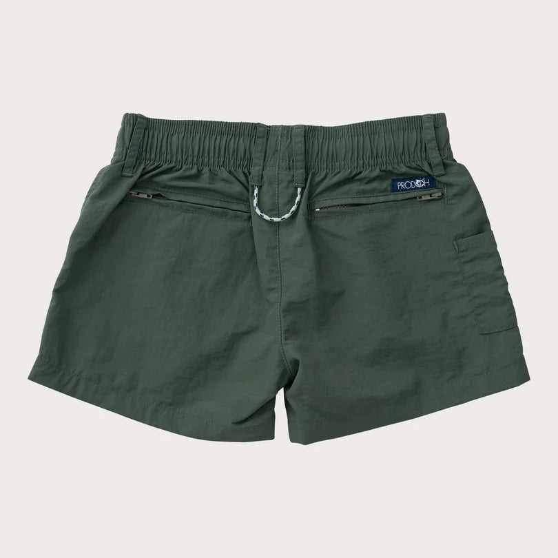 Prodoh Boys' Outrigger Performance Short in Camping Green