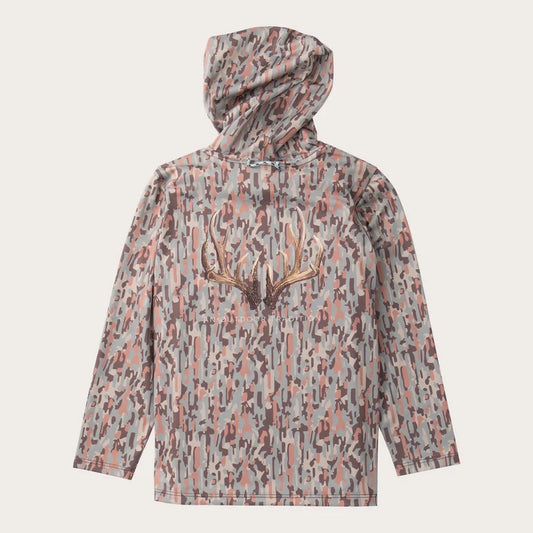 Prodoh Boys' Pro Performance Hoodie T-shirt in Neutral Camo with Deer Antlers