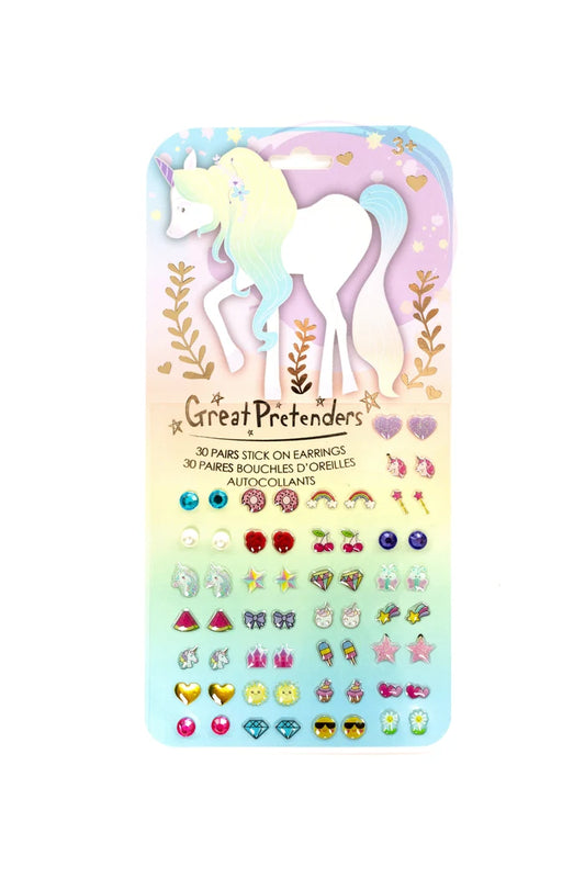 Whimsical Unicorn Stick-On Earrings – 30 Pairs