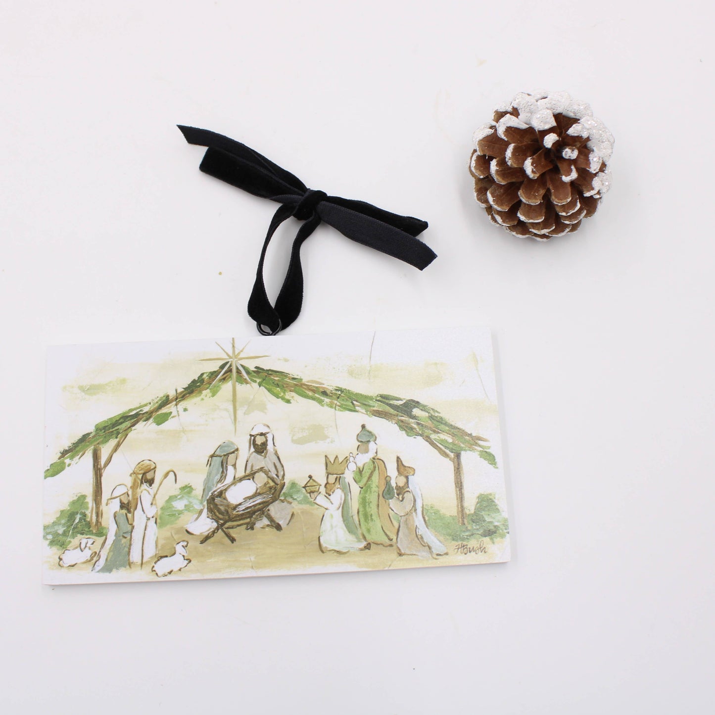 Evergreen Nativity Ornament – 6" x 3"