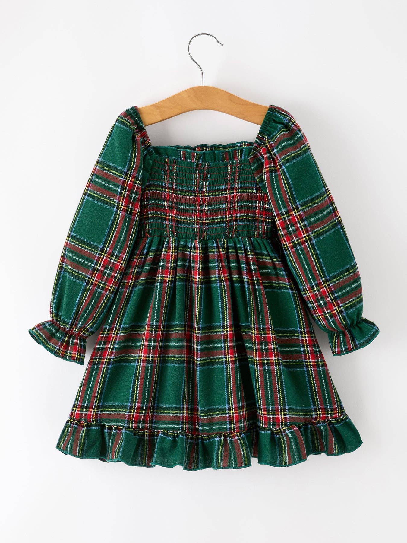 Girls' Green Plaid Mommy and Me Matching Dress