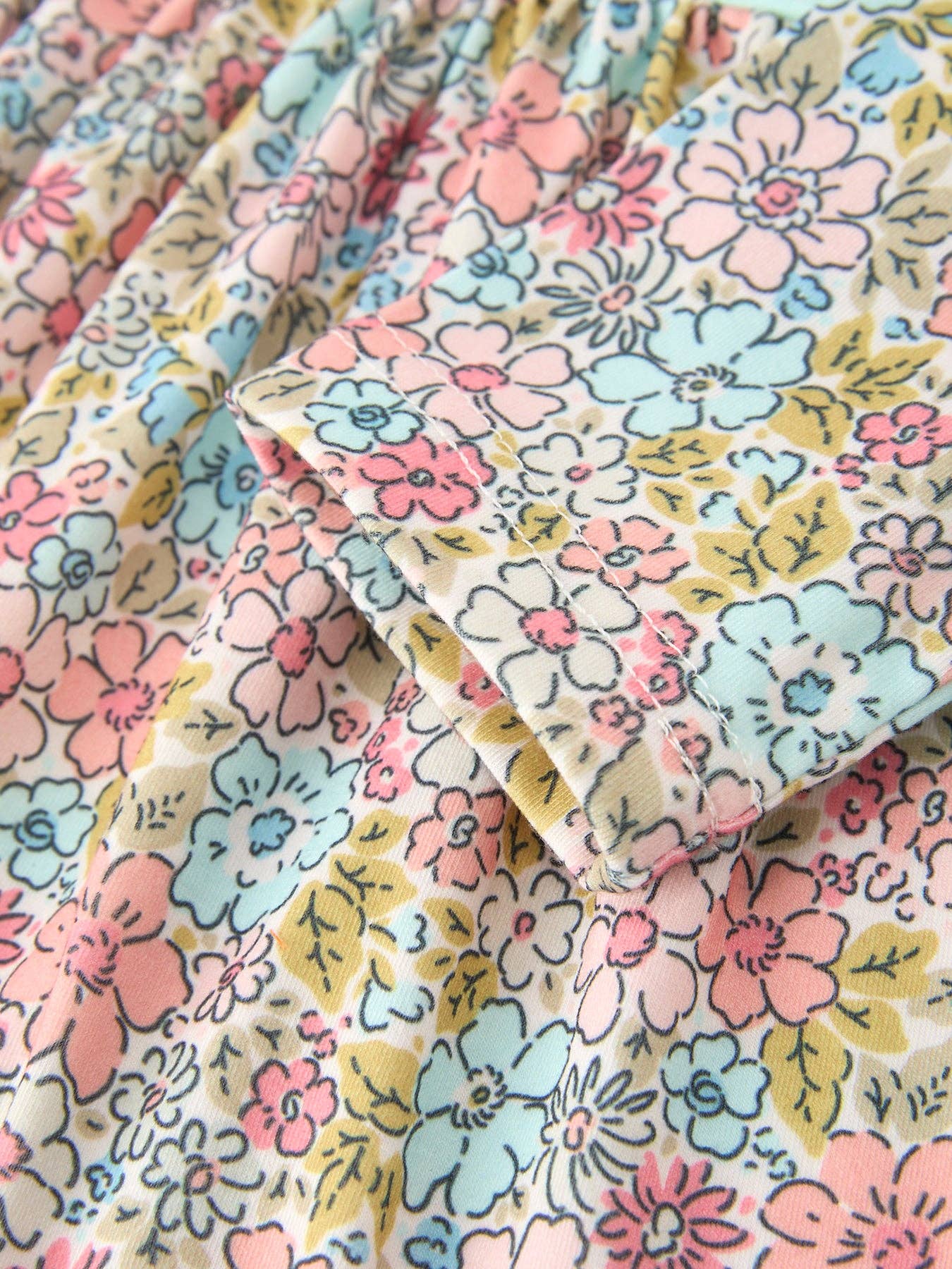 Mint Floral Girl Dress With Petals Collar