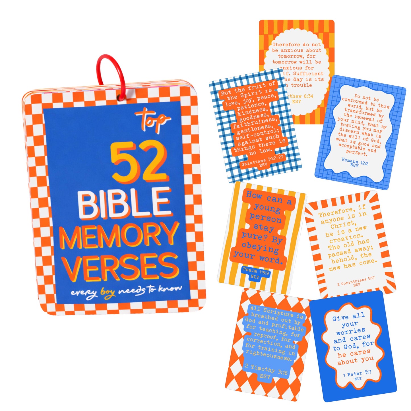 Kids Bible Memory Cards – Top 52 Bible Verses Christian Gift for Kids