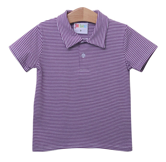 Purple Striped Polo